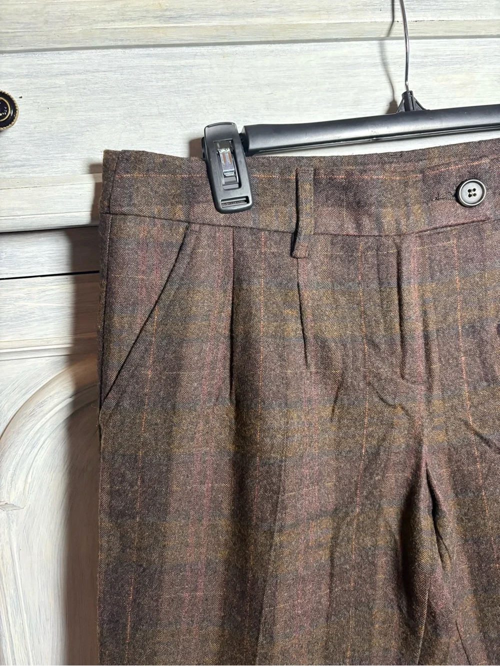 United‎ Colors Of Benetton Brown Plaid Pleated Shorts Menswear Academia Luxury